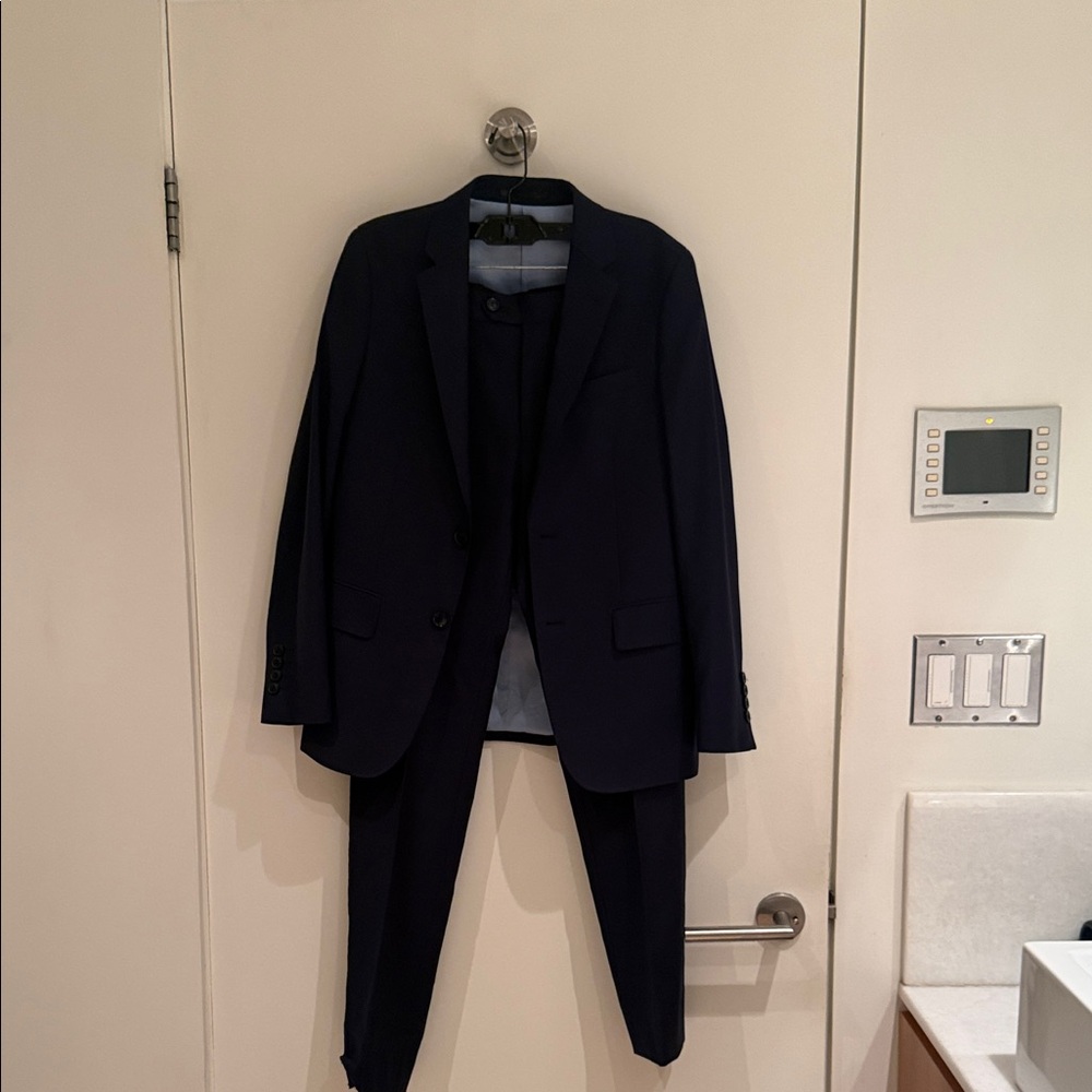 Kids Navy Blue Two-Piece Matching Suit Set